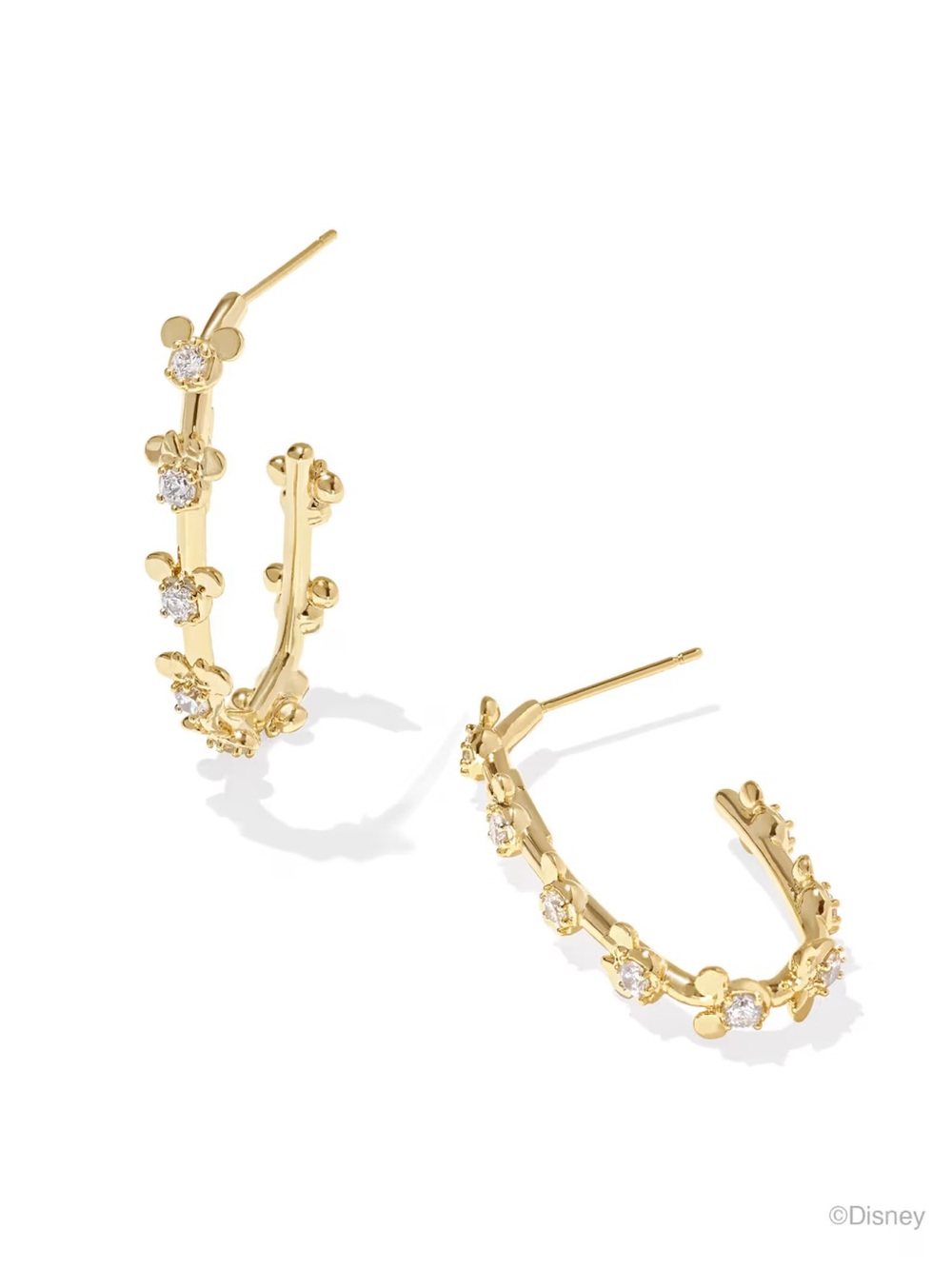 Kendra Scott Disney Mickey Mouse and Minnie Mouse Hoop Earrings in gold